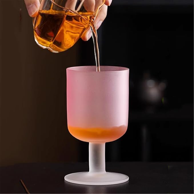 drinking glassware 9.5oz Frosted Stemmed Glass Cups for Wine - Image 5