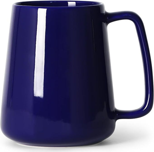 24 OZ Large Coffee Mug, Nice Ceramic Tea Cup with Big Handle for Dad Men Women, Unique Style For Any Kitchen, Blue by Smilatte