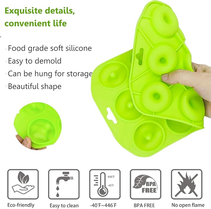 Silicone Donut Pan, Bite Size Silicone Donut Pans for baking, Mini Donut Pan, Mini Baking Pan for baking delicious donuts, Non-stick Bottom, Easy to Clean