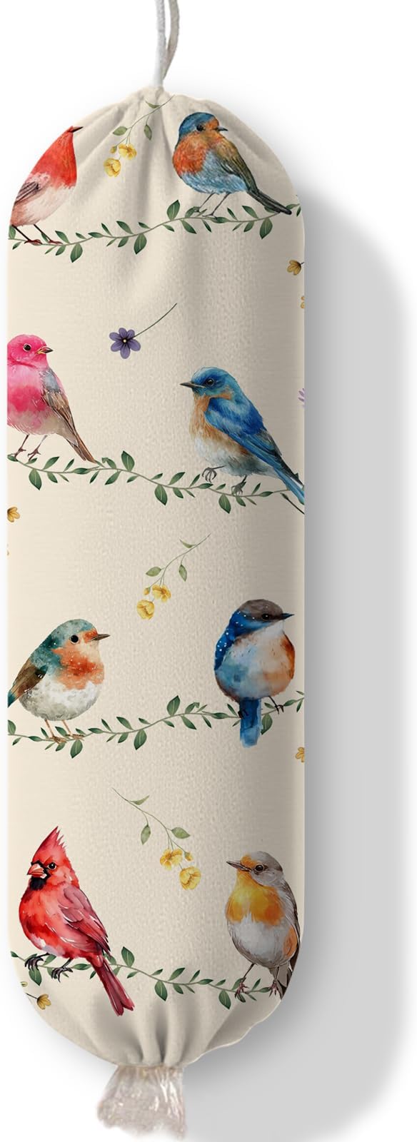 Bird Plastic Bag Holder, Wall Mount Organizer Reusable Hanging Canvas Grocery Bags, Bird Hanging Plastic Bag Dispenser for Kitchen Home Pantry Decor, Birds Shopping Bags Storage Dispenser by Ialtsidws