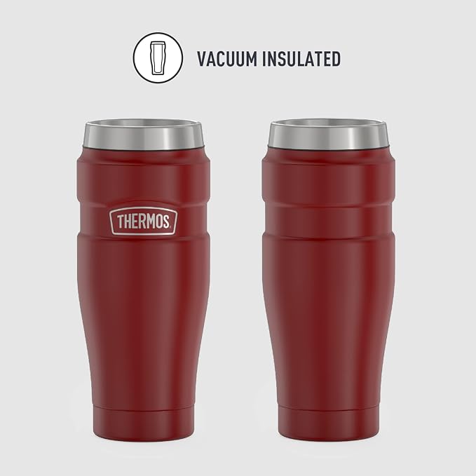 THERMOS Stainless King Vacuum-Insulated Travel Tumbler, 16 Ounce, Rustic Red (Pack of 4) - Image 2