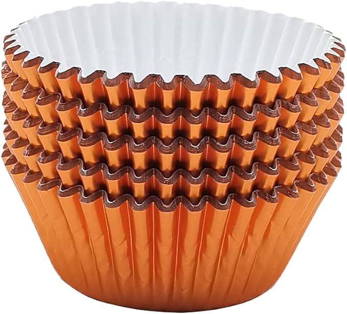 Standard Orange Foil Cupcake Liners Muffin Baking Cups for Party and More, 100-Count - Image 5