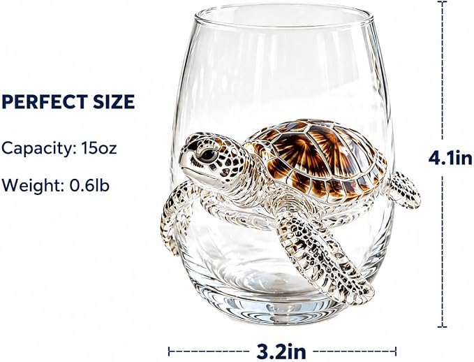 Handcrafted 3D Sea Turtle Stemless Wine Glass | Artisanal Ocean Theme Borosilicate Glassware, Coastal Marine Animal Decorative Drinkware, Coastal Home Decor Gift(Octopus) - Image 4