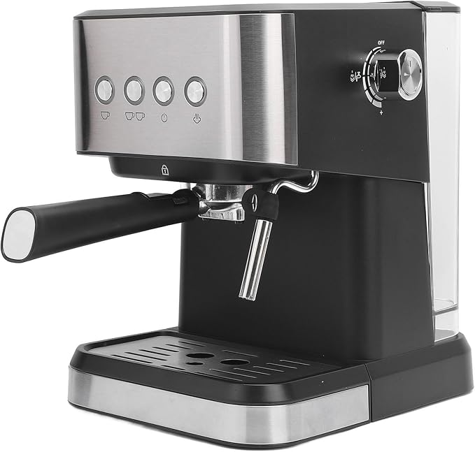 LiebeWH Compact Coffee Machine Stainless Steel Semi Automatic Coffee Maker 20 Bar with Milk Frother Steam Wand 1.5L Water Tank for Home Office Cappuccino Latte (US Plug 110V) - Image 2