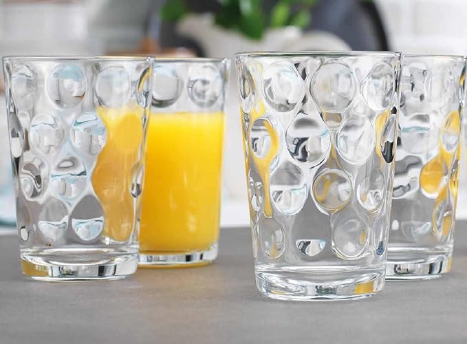 Home Essentials & Beyond Glassware Set 18 Piece Mixed Drinkware Set. 6 Highball Tumblers-17 oz., 6 Rock Whiskey-13 oz., and 6 Juice-7 oz. All Size Glass Cups Drinking Glasses. (Design on Inner Glass) - Image 8