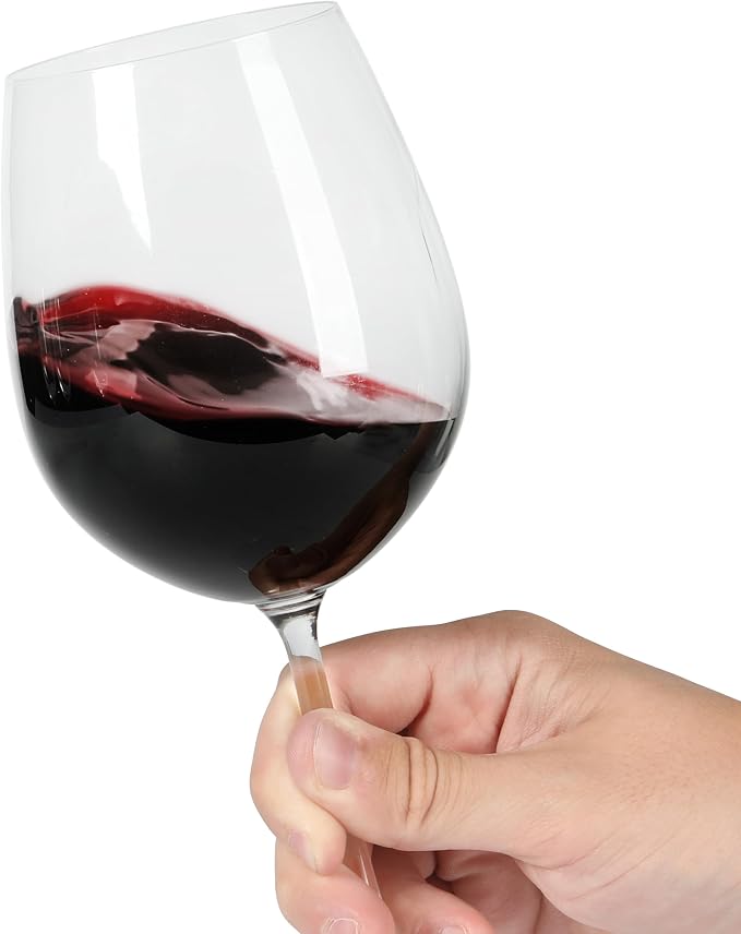 Martha Stewart Vivica 4-Pack Red Wine Glass Set, 20 oz – Elegant Stemmed Wine Glasses for Red Wine, Durable Clear Glassware for Dining, Entertaining, or Everyday Use - Image 5