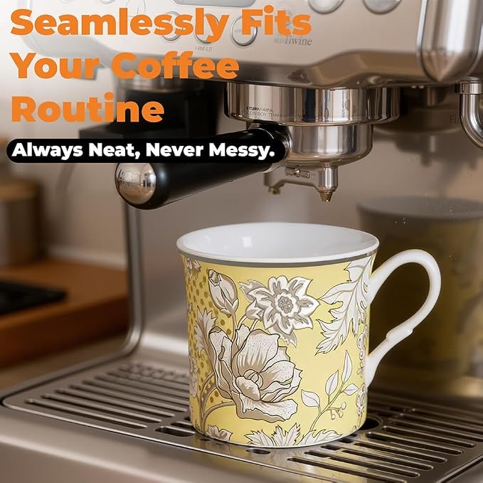 Ceramic Coffee Mugs Set of 4, 12 Oz Floral Pattern, Microwave and Dishwasher Safe, Comfortable Handles, Gifts for Women and Men, for Coffee, Tea, Latte, Cappuccino - Image 6