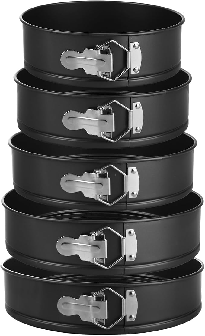 QTLCOHD Cake Pan Set for Baking, 7,8,8.5,9.5,10,11 Inch | Nonstick Springform Pan Set, Leakproof Spring Form Pans for Cheesecake with Removable Bottom, Springform Round Cake Pans Sets by QTLCOHD