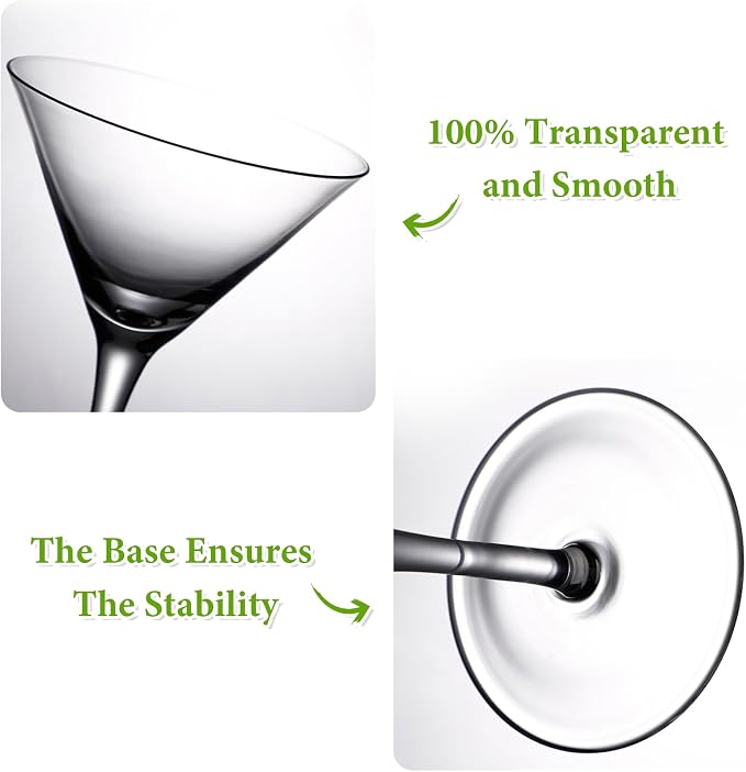 Unbreakable Martini Glasses Set of 6, 10 oz Plastic Martini Cocktail Glasses with Stem, Reusable Cocktail Glasses for Bar, Margarita, Whiskey, Gin, Tequila, BPA-Free, Top Rack Dishwasher-Safe, Clear - Image 5