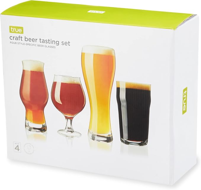 True Beer Glasses Gift Set, Durable Clear Tasting Kit for IPA, Belgian Ales, Wheat Beers, Stouts, Porters, Perfect for Beer Lovers, Home Bar, Birthday Gifts for Men, Set of 4 - Image 7