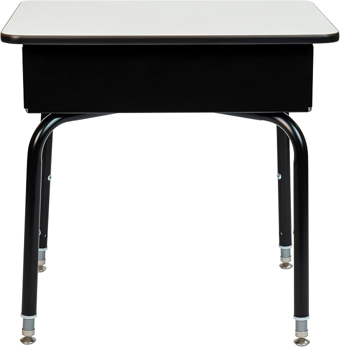Flash Furniture Billie Open Front Student Desk for Classrooms or Remote Learning, Height Adjustable School Desk with Metal Book Box, Gray/Black - Image 8