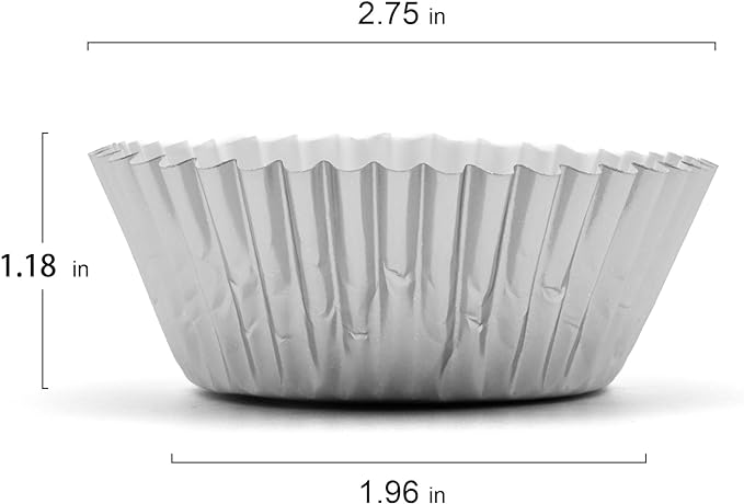 200 Pcs Silver Foil Cupcake Liners Standard Baking Cups Muffin Paper Cases | Food-grade, Greaseproof & Sturdy Parchment, Cupcake Wrapper for Party, Christmas, Gift - Image 2