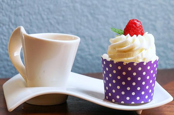 Paper Baking Cups (Polka Dots), Greaseproof Disposable Cupcake Liners (Purple, Large Cups (50-Pack)) - Image 4