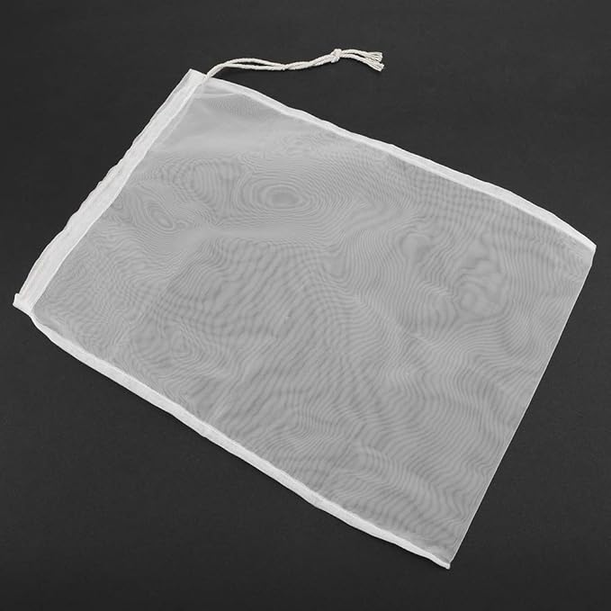 1Pc Wine Filter Bag, 100 Mesh Reusable Drawstring Filter Bag Washable Fine Mesh Nut Milk Bag Food Strainer Bags, for Home Wine Beer Brew Brewing Making Coffee Fruit Jam Straining