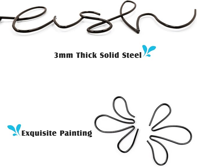 Qmetalart Splish Splash Bathroom Decor Wall Art Black Metal Wire Words Funny Signs Housewarming Wedding Gift Ideas - Image 3