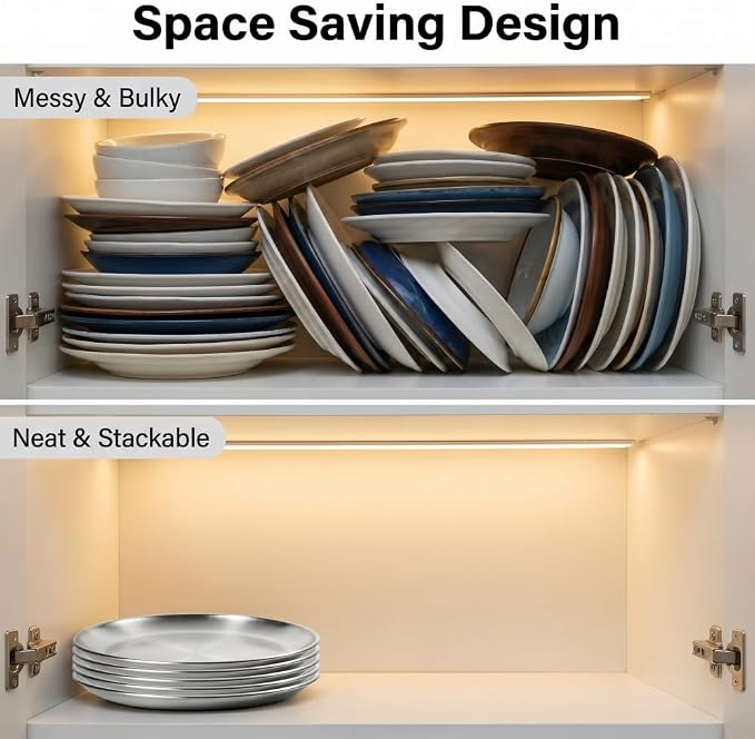 Small Stainless Steel Plates,5 Pcs 5.5 Inchs Dinner Dishes Plates Camping Plate,Perfect for Snack Candy Cake Dessert Fruit Camping Etc Reusable and Dishwasher Safe (5, 5.5 inches) - Image 9