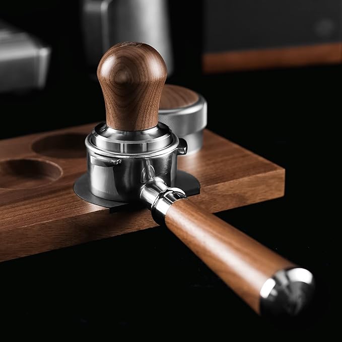 54mm Espresso Tamper | Fits 54mm Breville Barista Espresso Portafilter | Thickening Base Walnut Handle Tamper Tools for Espresso Machine | Espresso Machine Accessories