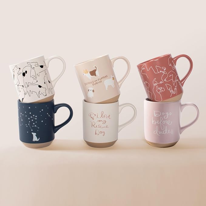 Fringe Studio Celestial Dog Stoneware Mug, 12 fl oz, Navy, 429017 - Image 5