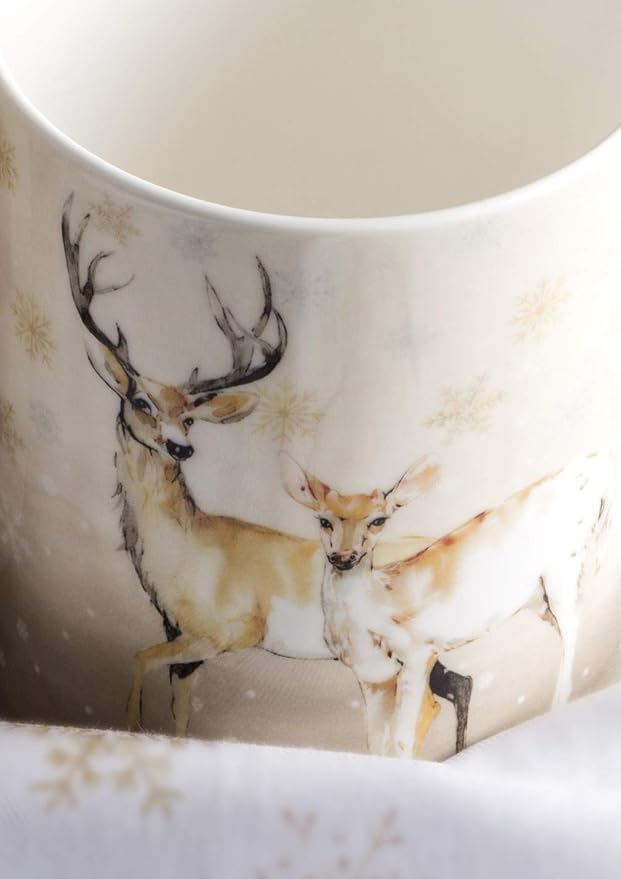 Maison d' Hermine Coffee Mug with Handles Tea Cups (15 Ounce, Pack of 2) | Fine Bone China Coffee Mugs for Hot Beverages Cappuccino Latte Home Restaurant Hotel Spring Summer -Deer In The Woods - Image 8