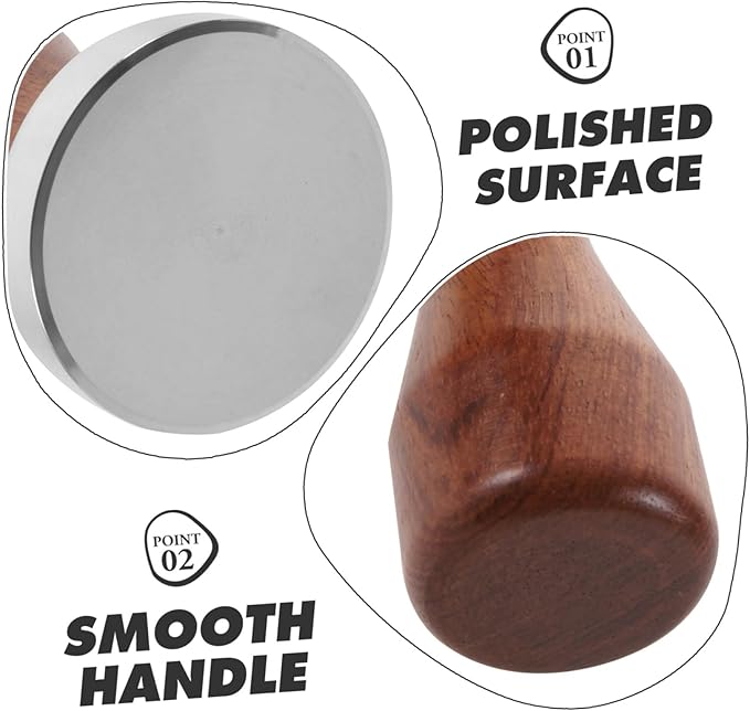 Espresso Tamper Stainless Steel Coffee Presser with Handle Flat Base Reusable Powder Press for Home and Professional Use