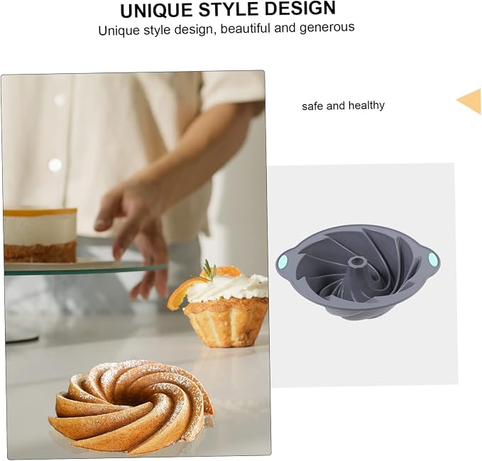 Ciieeo 1pc Non-stick Silicone Chiffon Cake Mold Light Grey Baking Tool for Dishwasher Safe and Reusable for Beginners and Professionals - Image 9