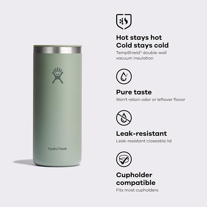 Hydro Flask Travel Coffee Cup – Insulated Stainless Steel, Non-Spill, Leak Resistant to-Go Tumbler 20 Oz Black - Image 5