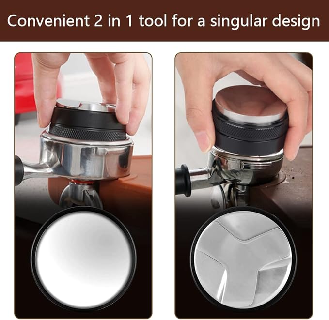 51mm Coffee Distributor,Dual Head Coffee Tamper,Espresso Distribution Tool,Adjustable Depth- Professional Espresso Distributor Leveler Tool Fits for 51mm