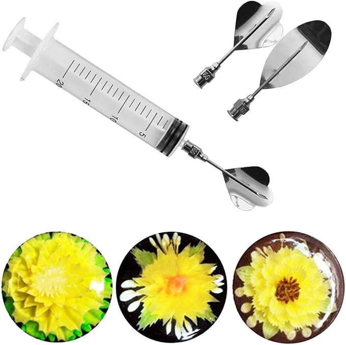 Woohome Art Cake Tools, 11 PCS 3D Gelatin Jelly Tools Includes 10 PCS Gelatin Tools and 1 PCS 10ml Syringe Pudding Pastry Nozzles for Cake Decoration, Jelly Cake making