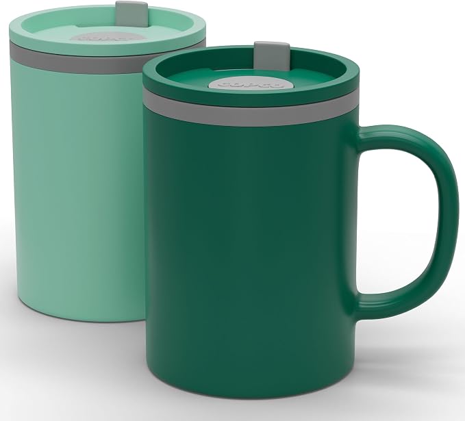 Copco Iconic Desk Mug 16 Oz - Green/Hunter Green, Set of 2 by Copco