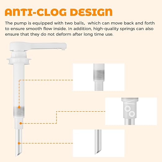 3PCS Sauce Pumps 1.2Oz Pumps Dispensers for Syrup Ketchup Dressing Jam, Plastic Pumps for Condiment Pump Station Nacho Cheese Dispenser Pump