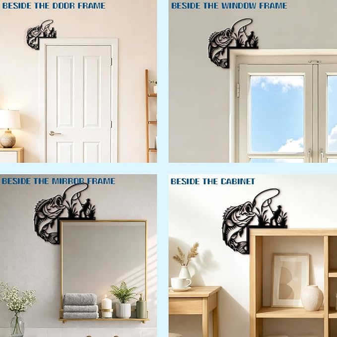 COMBLOOM Door Topper Sign Wall Art Decor, 9.84"x9.84" Metal Unique Hanging Above Door Frame Corner Accent for Home Living Room Front Door Hallway Bedroom Bathroom Entryway - Image 5