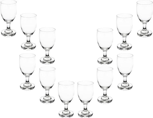 Water Glasses Set of 12 – 10 Ounce Modern Cocktail Goblets, Perfect Drinking Glasses for Wine, Cocktails and More – Elegant Glassware for Parties and Daily Use by GiftsPlaza