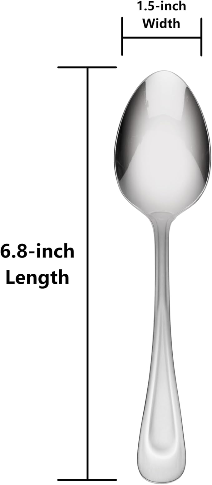 Oneida Satin Sand Dune Dinner Spoons Silverware Set for 4, Flatware | 18/0 stainless steel, satin finish | 6.8 inch length | great for soup or tablespoon use, cutlery set, utensil set - Image 2