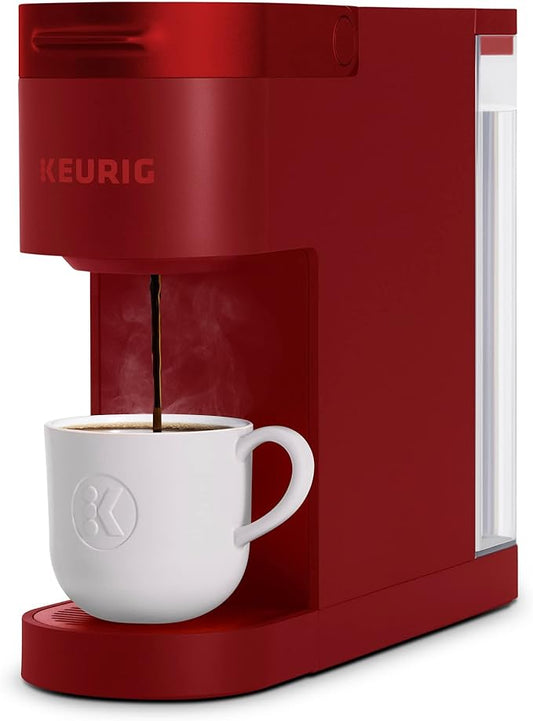 Keurig K- Slim Single Serve K-Cup Pod Coffee Maker, with 3 Brew Sizes, Multistream Technology, 46oz Removable Reservoir, Scarlet Red | 3 Brew Sizes, Multistream Technology, Removable Reservoir, Scarlet by Keurig