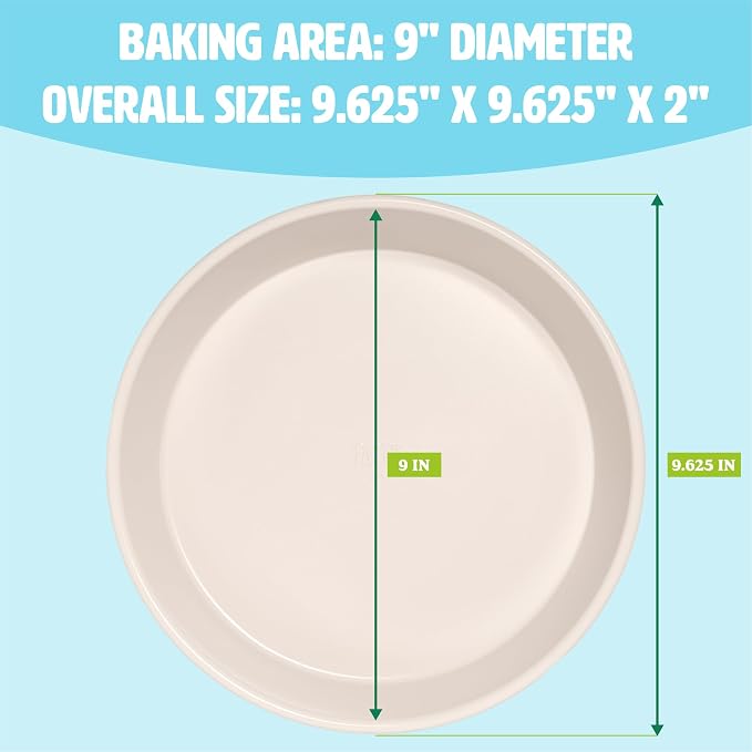 Tasty Clean Ceramic Round Cake Pans Set, 2-Pack of 9-Inch Cake Pans, Durable Aluminized Steel for Professional Results, Clean Ceramic Nonstick Coating, Oven Safe to 425°F, Dishwasher Safe, Aqua - Image 6