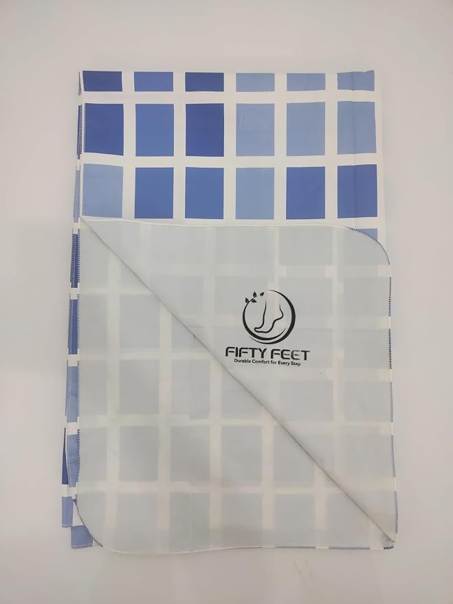 FIFTY FEET 84 * 60 Inch Rectangle Tablecloth, Vinyl Tablecloth with Flannel Backing for Rectangle Tables Waterproof, Plastic Picnic Table Cover for Dining Table/Buffet Parties/Camping(Blue Plaid) - Image 5