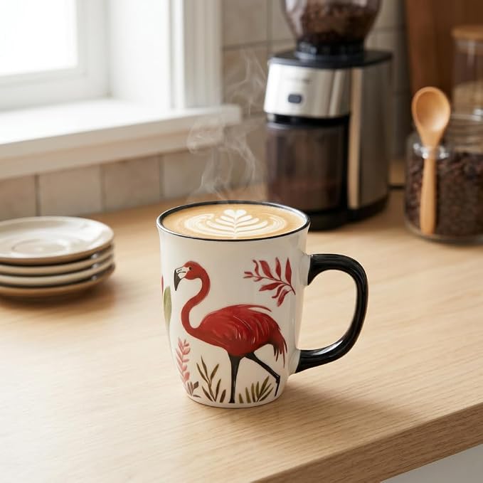 Ceramic Flamingo Coffee Mug - 16oz Color Changing Mug, Large Coffee Mugs for Hot Cocoa Tea, Pink Flamingo Gifts for Women, Valentine's Day Gifts for Girlfriend Wife - Image 7