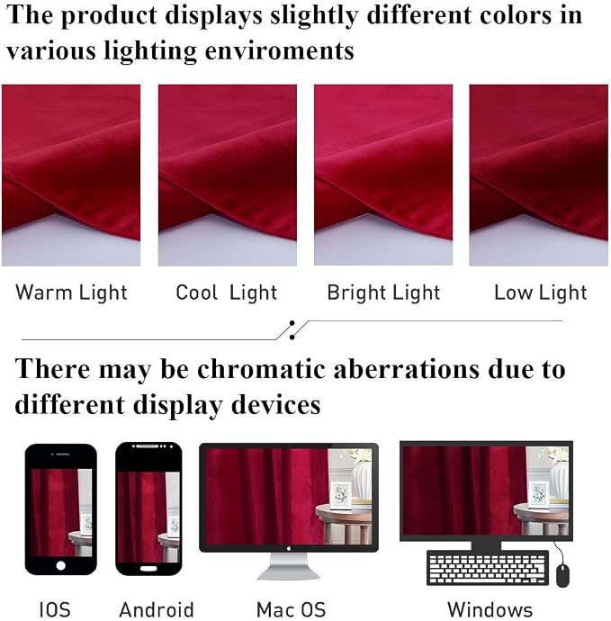 Extra Wide W98 inches Red Velvet Window Valances, 1 Panel | Christmas Window Decoration, Heavy Thick Waterfall Drapes for Theater, Tier Half Window, Dining Room - Image 6