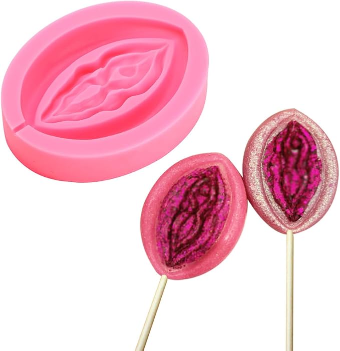 1Pcs 3D Vulva Shape Silicone Mold DIY Baking Mold Chocolate Cake Molds Female Male Organ Fondant Cookie Mould for Cakes Cookie Cupcakes Pink One Size