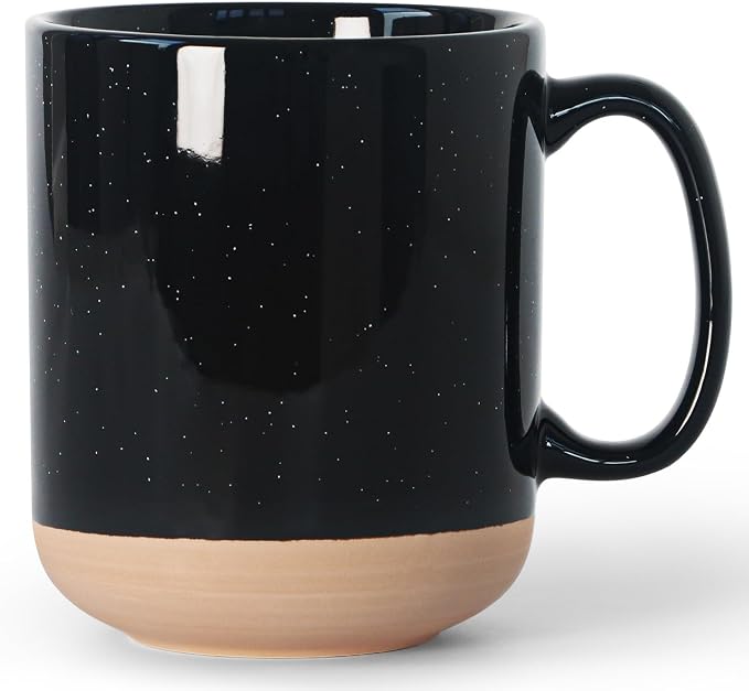 harebe 20 OZ Large Coffee Mug, Ceramic Tea Cup for Office and Home, Big Capacity with Handle, Microwave & Dishwasher Safe Cups for Men Women Mug Lovers, Black by harebe