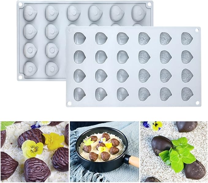 mostsom Mini Chestnut Chocolate Mold,Silicone Molds,Small Jelly Bean,Pastry,Candy,Fondant Molds (Chestnut K)