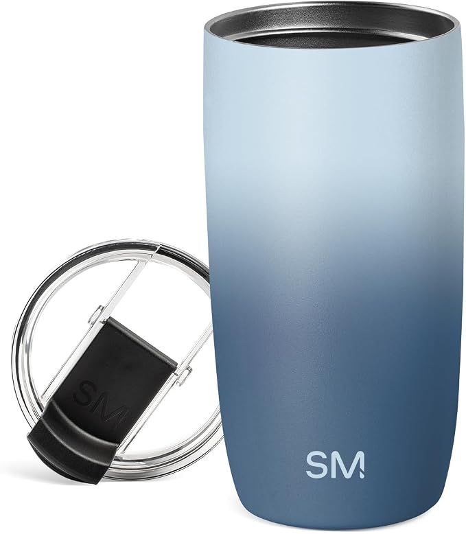 Simple Modern Travel Coffee Mug with Lid | 16oz | Ombré | Voyager Coffee Cup, Coffee Tumbler for Hot & Iced Drinks | Insulated Stainless Steel Travel Mug | Stormy Skies by Unknown