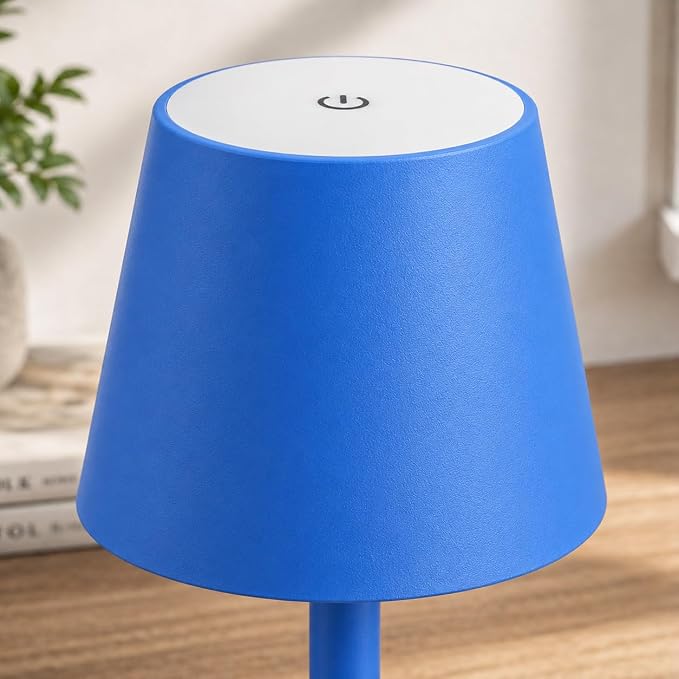 Yogaret Blue Cordless Table Lamp Set of 2, Indoor/Outdoor Table Lamp for Restaurant Home Dinner Patio Pinic | Portable table lights set of 2 wireless battery operated lamps for indoor tables, patio, restaurant, dinner and kitchen use - Image 3