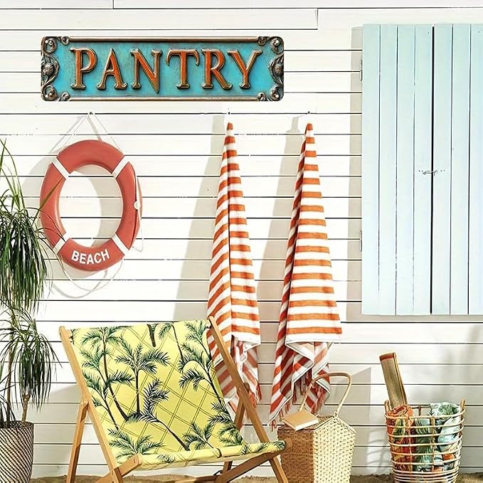 Kexle Vintage Metal Wall Decor Sign "PANTRY" 4 x 16 Inches, Retro Tin Sign for Home, Bar, Bathroom, Bedroom, Man Cave, Kitchen, Garage, Office - Image 2