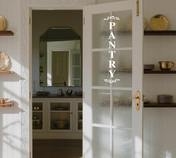 Pantry Door Decal – White Vinyl Kitchen Sticker – Farmhouse Pantry Room Door Sign for Kitchen Wall or Glass, 27.5 x 6.6 Inch - Image 6