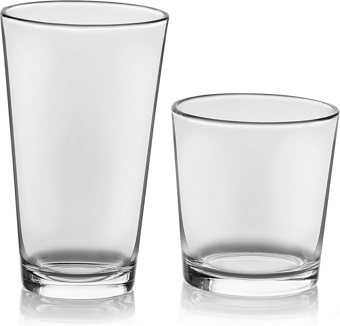Libbey Flare Rocks, Glass Tumbler Set, Stylish Lead-Free Drinking Glasses Set of 16, Dishwasher-Safe Glass Cups Set for Daily Use and Parties - Image 8