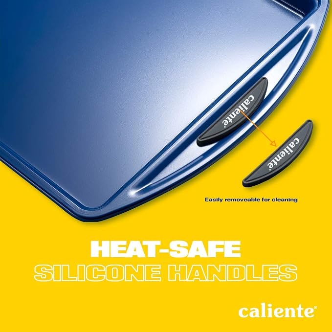 Caliente Nonstick Bakeware Set of 8 | Premium Baking Sheets, Loaf & Bread Baking Pans, Pizza, Roasting & Cake Pans | Durable Carbon Steel Baking Set | Housewarming, Wedding, Chefs & Bakers Gift - Image 4