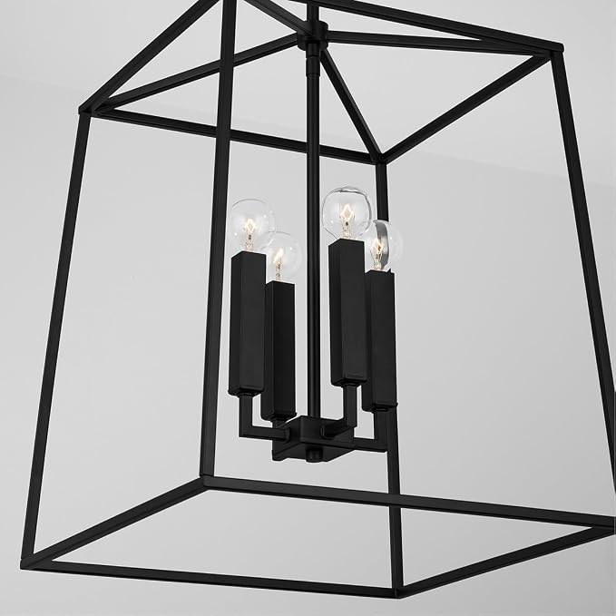 Capital Lighting 537642MB Thea Lantern Foyer Pendant, 4-Light 240 Total Watts, 20" H x 16" W, Matte Black - Image 4