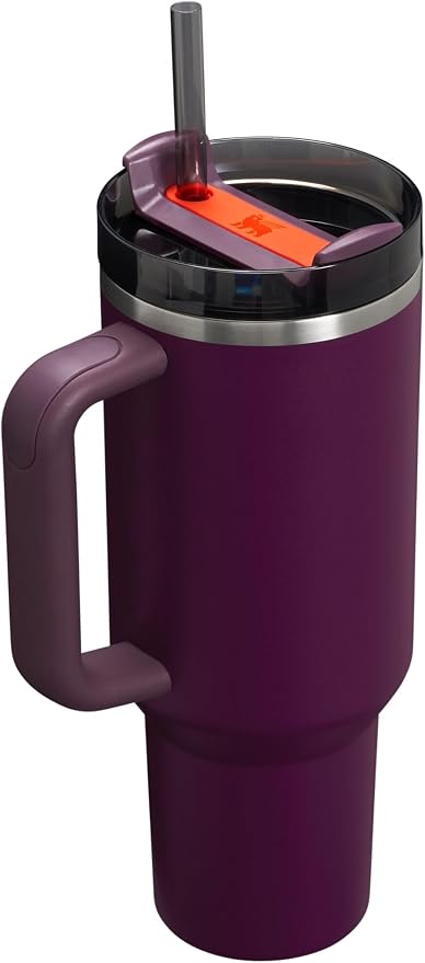STANLEY Quencher H2.0 Flow State Tumbler, 40 oz, Plum | Handle and Straw | 3-Position Lid | Cup Holder Compatible for Travel | Insulated Stainless Steel Cup | BPA-Free - Image 2