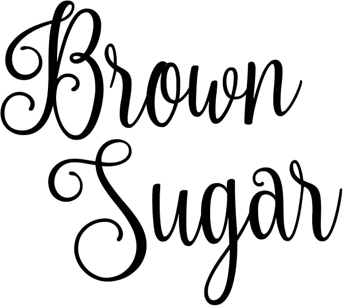 Brown Sugar 5w x 4.5h Label | Kitchen Pantry Organization | Die Cut Vinyl Decal | Black Fancy Font (Sticker Only) by MinglewoodTrading